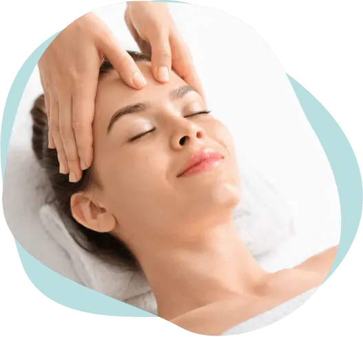 Acupressure treatment on the forehead for relaxation and headache relief in East Setauket NY